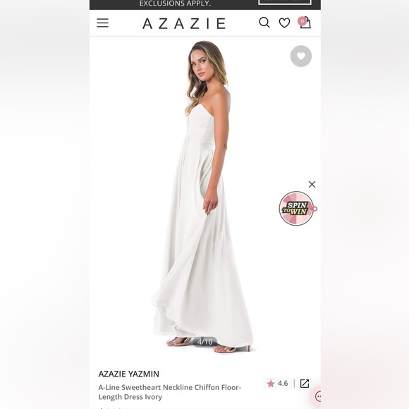 Azazie white maxi dress - yasmin (color getting retired!!!) sz 14 (L) - Picture 4 of 7